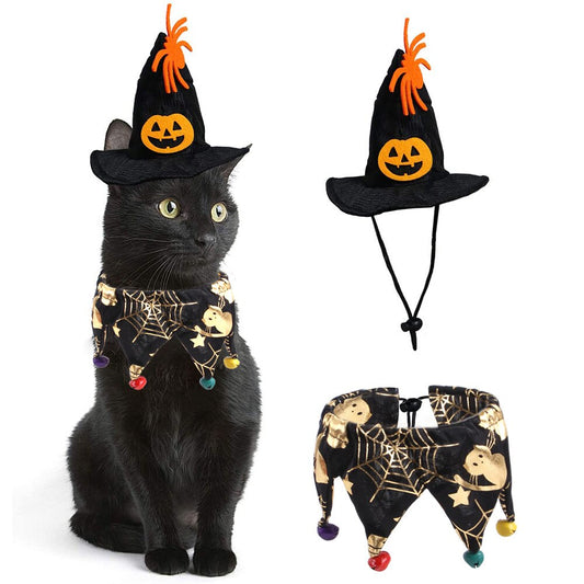 Halloween Hat Scarf Pet Dress Up Costume