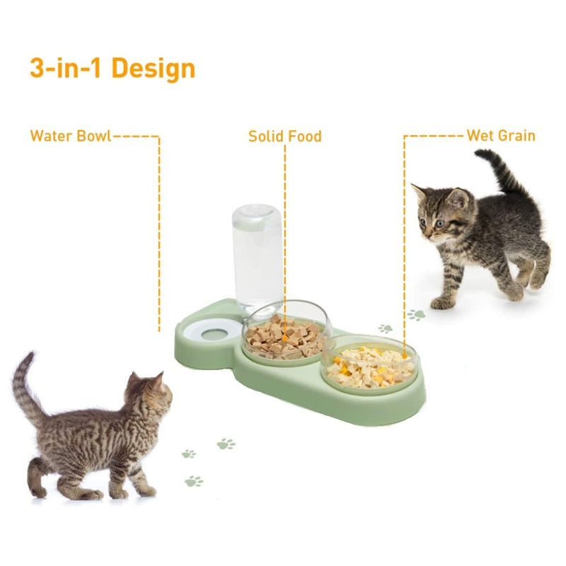 Pet Cat Bowl With Water Dispenser